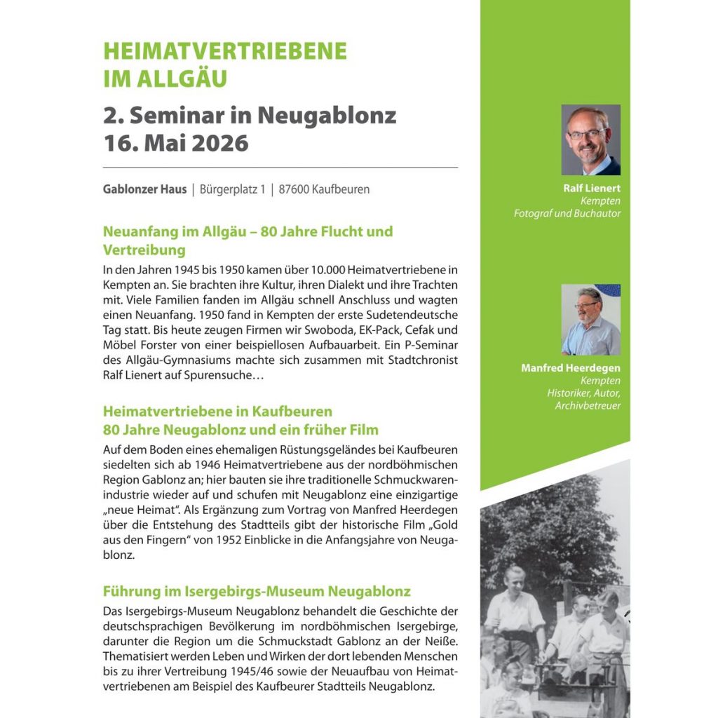 Seminar am 16. Mai in Neugablonz