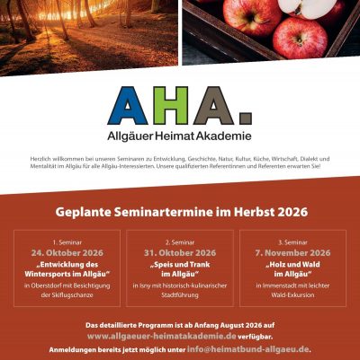 Allgäuer Heimat Akademie Programm Herbst 2026