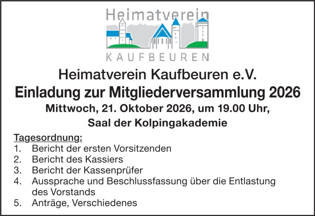 Einladung zur Mitgliederversammlung 2026